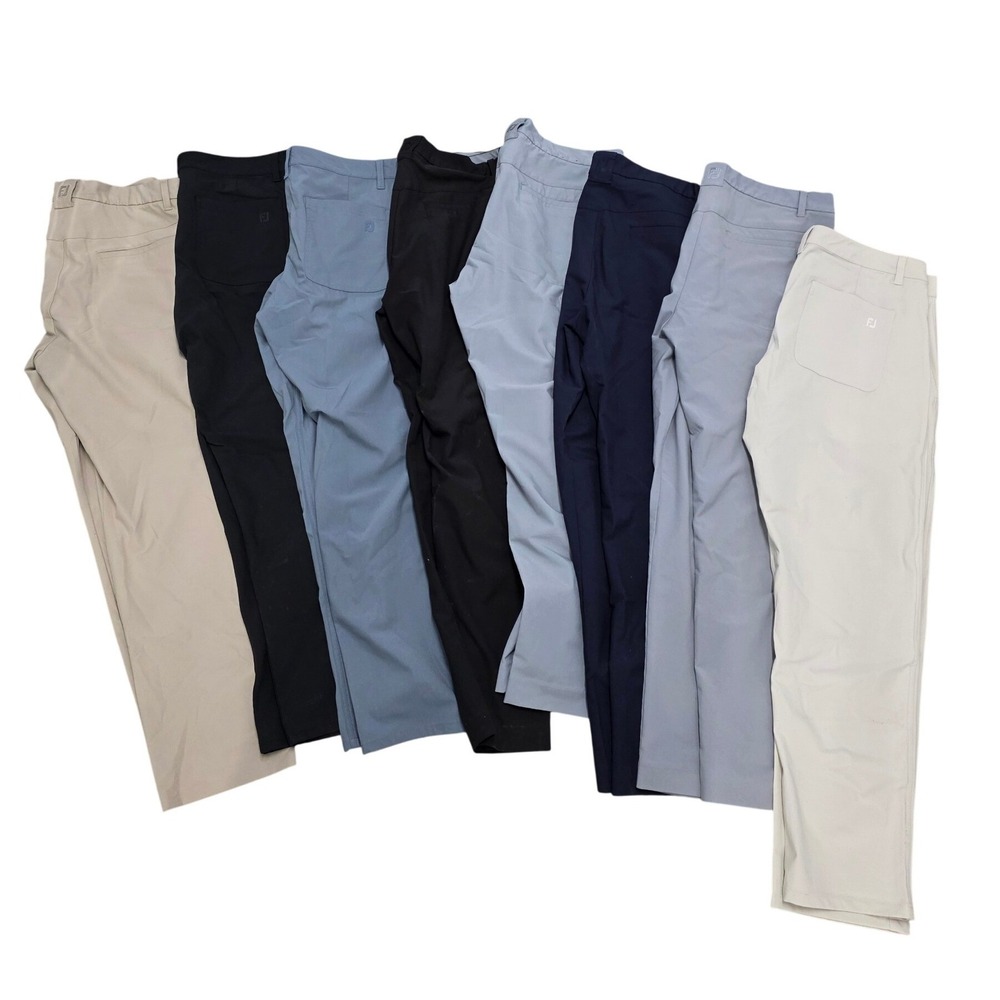 FootJoy Mens 36x30 Performance Golf Pants Lot of 8 Khaki Navy Black Grey Blue